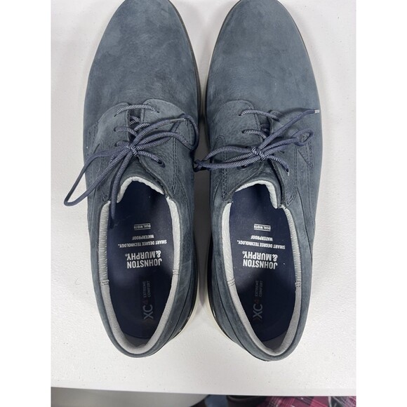 204577 SP50 TANNER PLAIN TOE MEN\'S SHOES SIZE 13 NAVY NUBUCK JOHNSTON & MURPHY main image 6